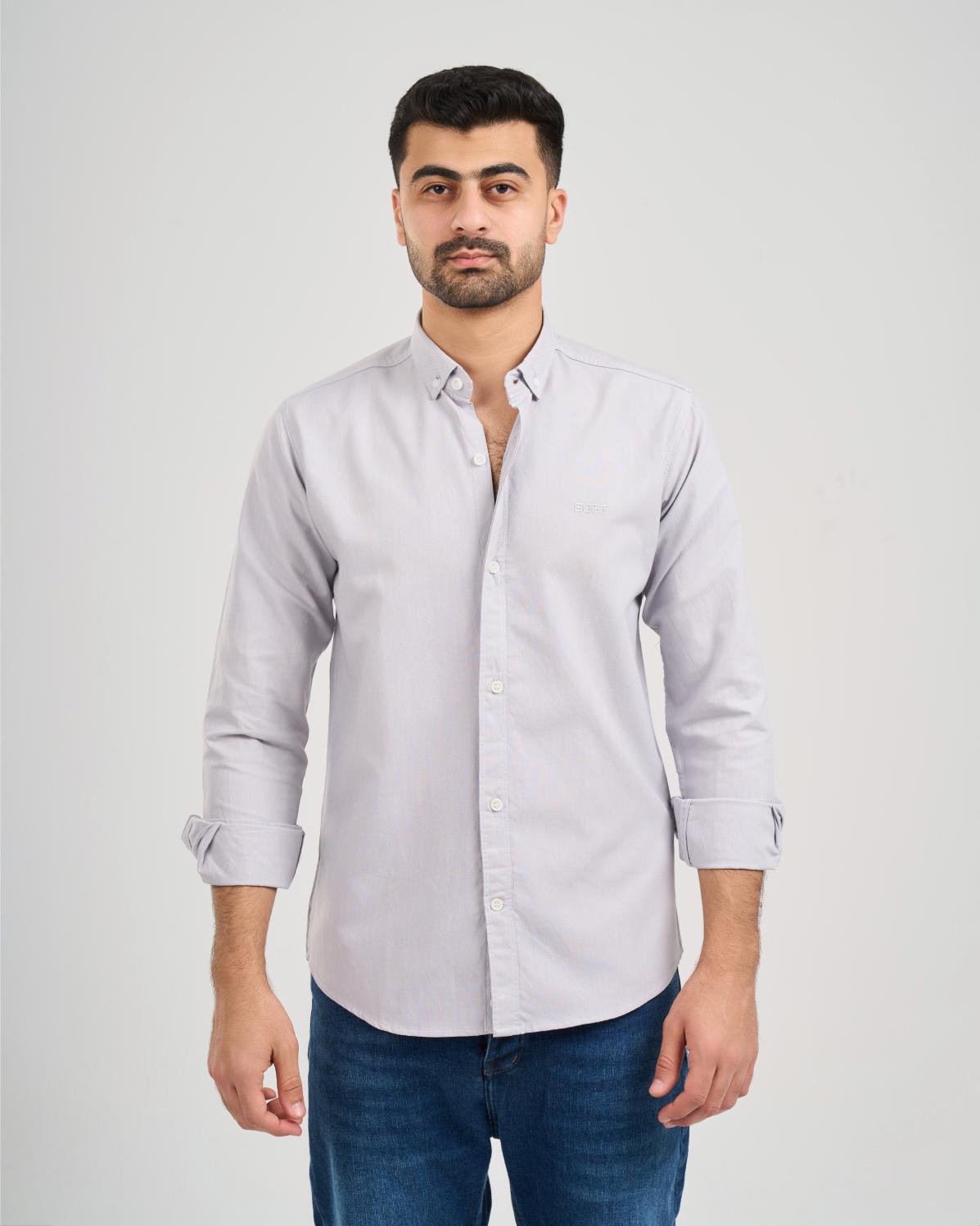 Basic Silver Oxford Shirt