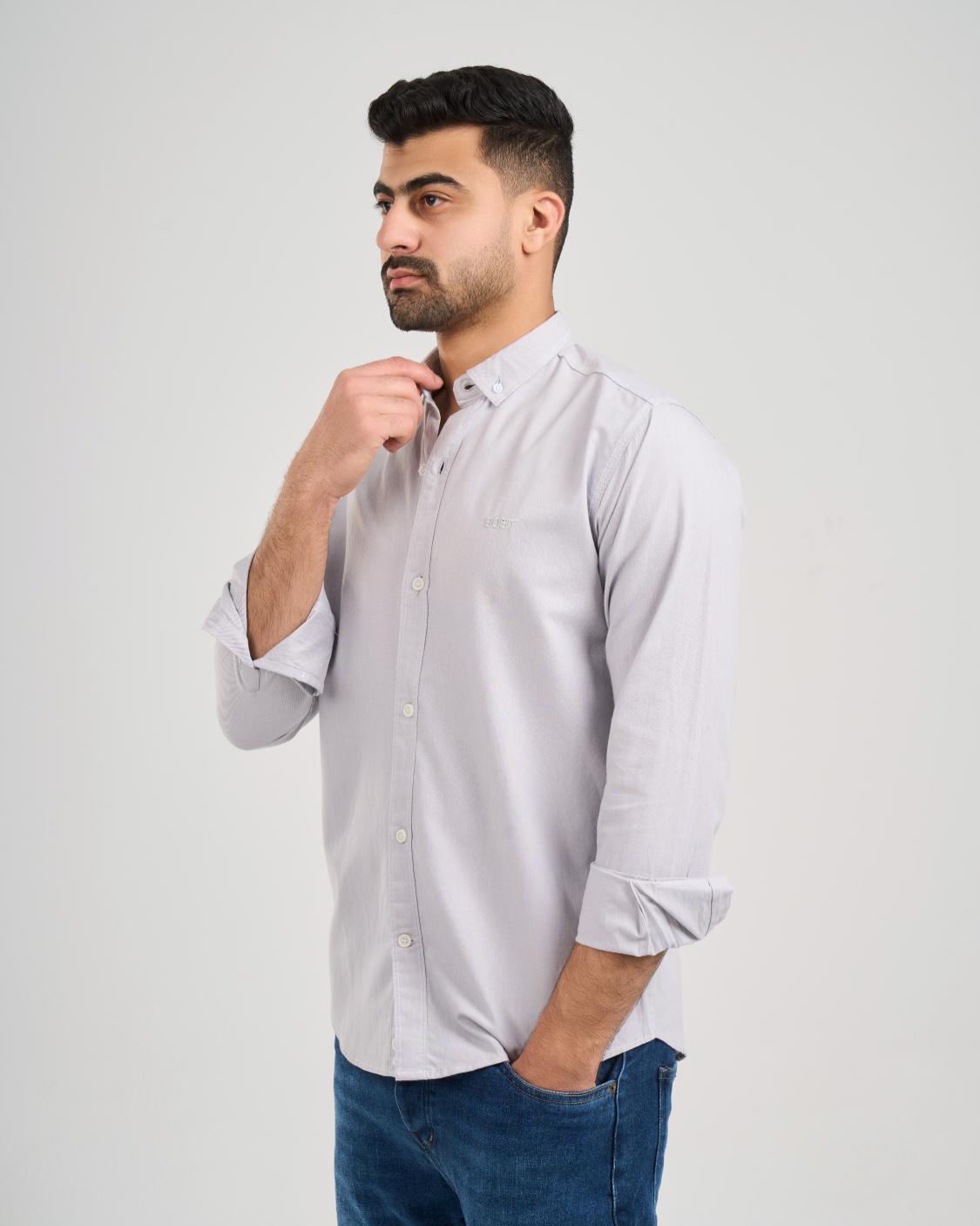 Basic Silver Oxford Shirt