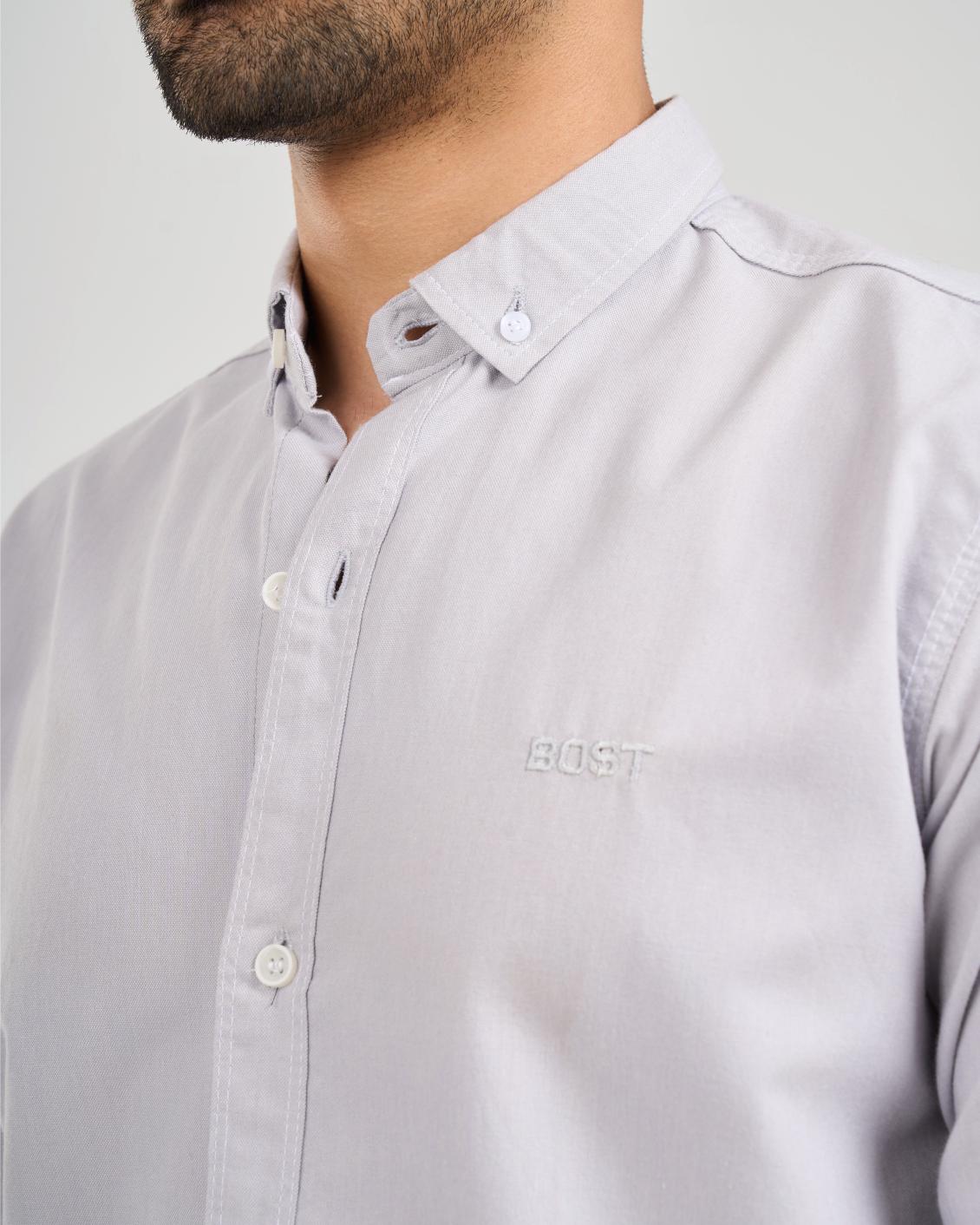 Basic Silver Oxford Shirt