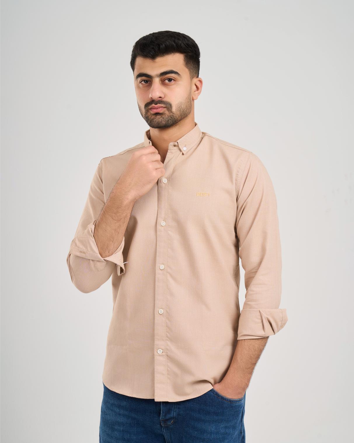 Basic Beige Oxford Shirt