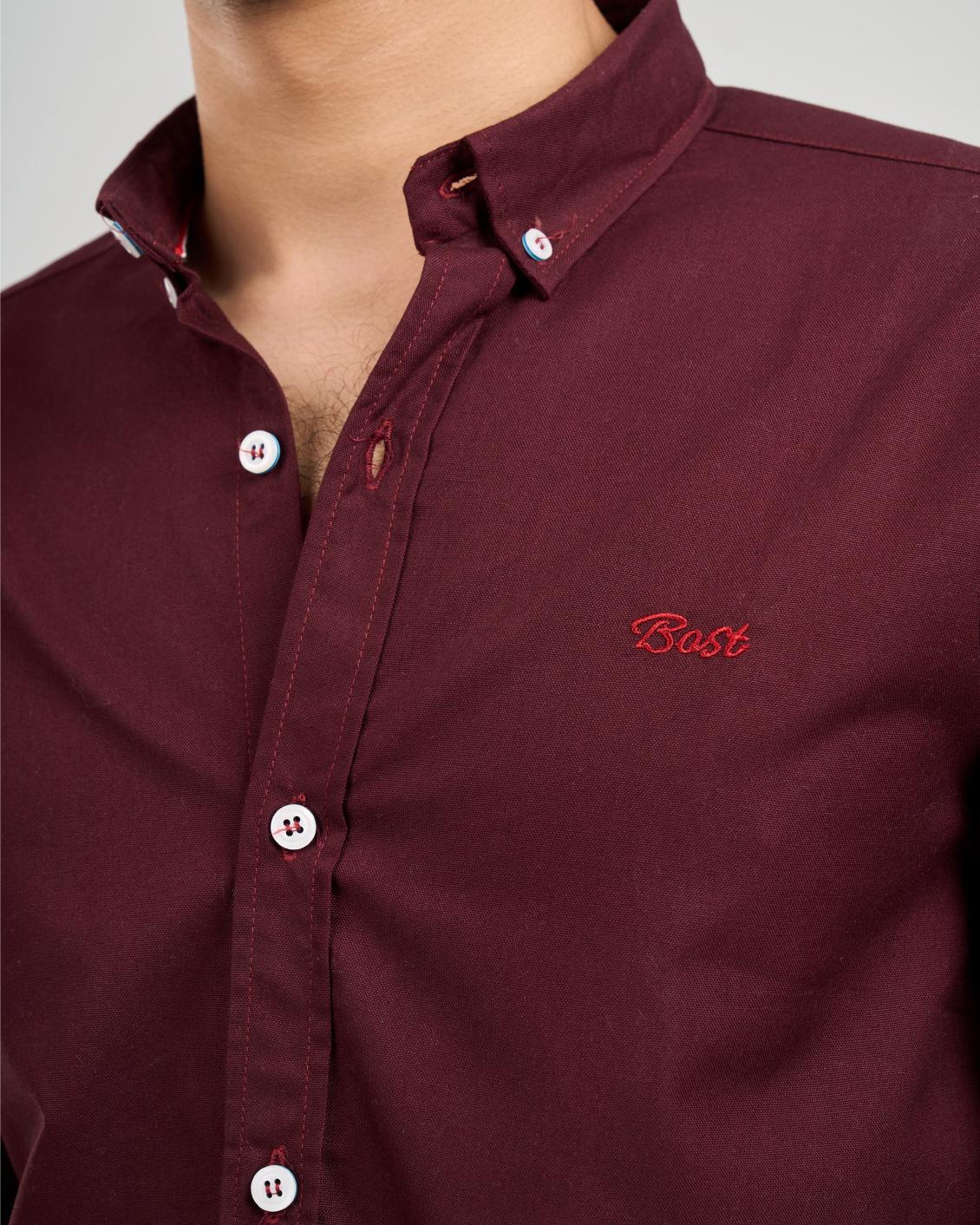Basic Burgundy Oxford Shirt