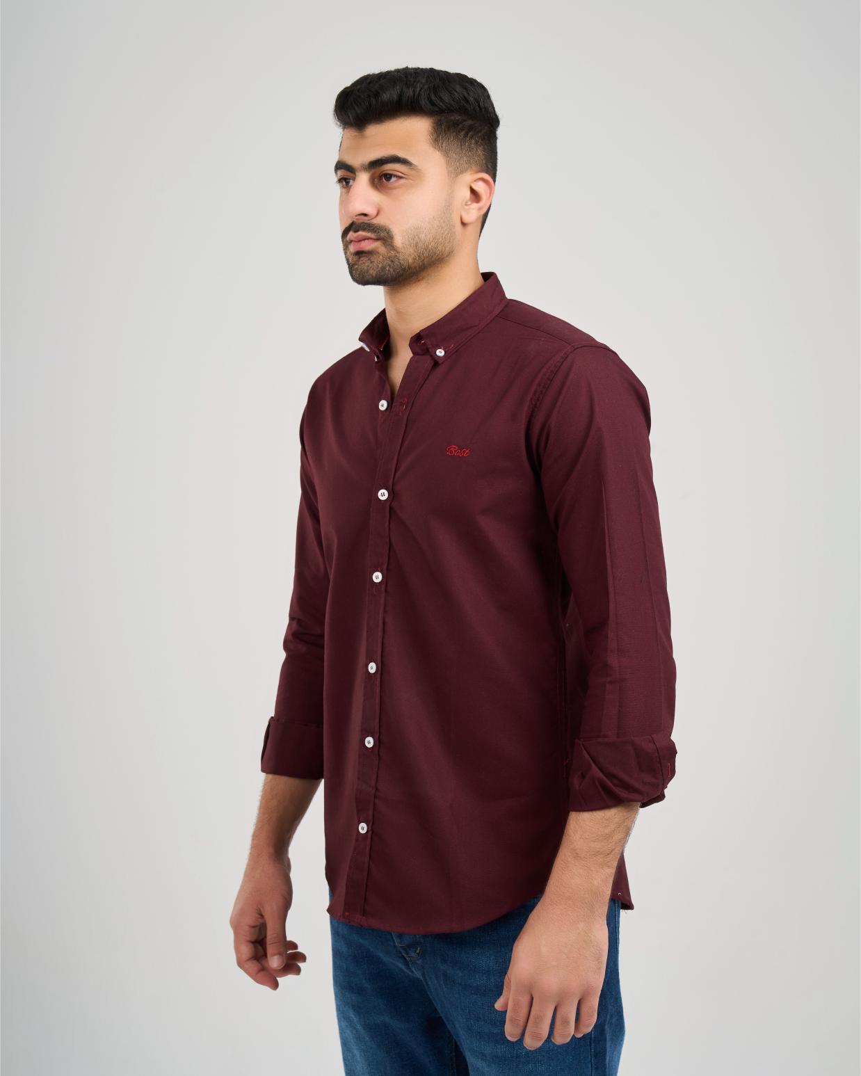 Basic Burgundy Oxford Shirt