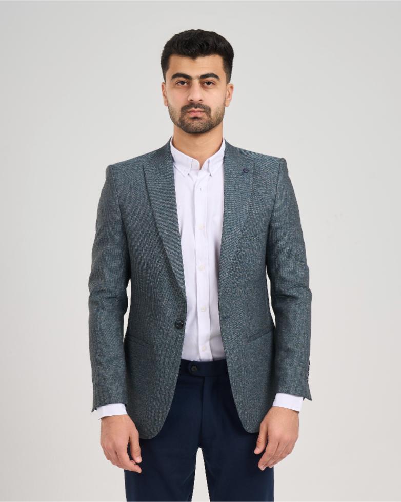 COTTON DARK GREEN BLAZER