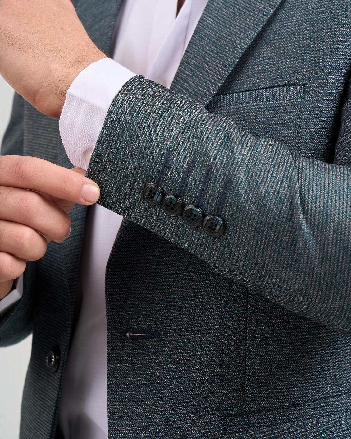COTTON DARK GREEN BLAZER