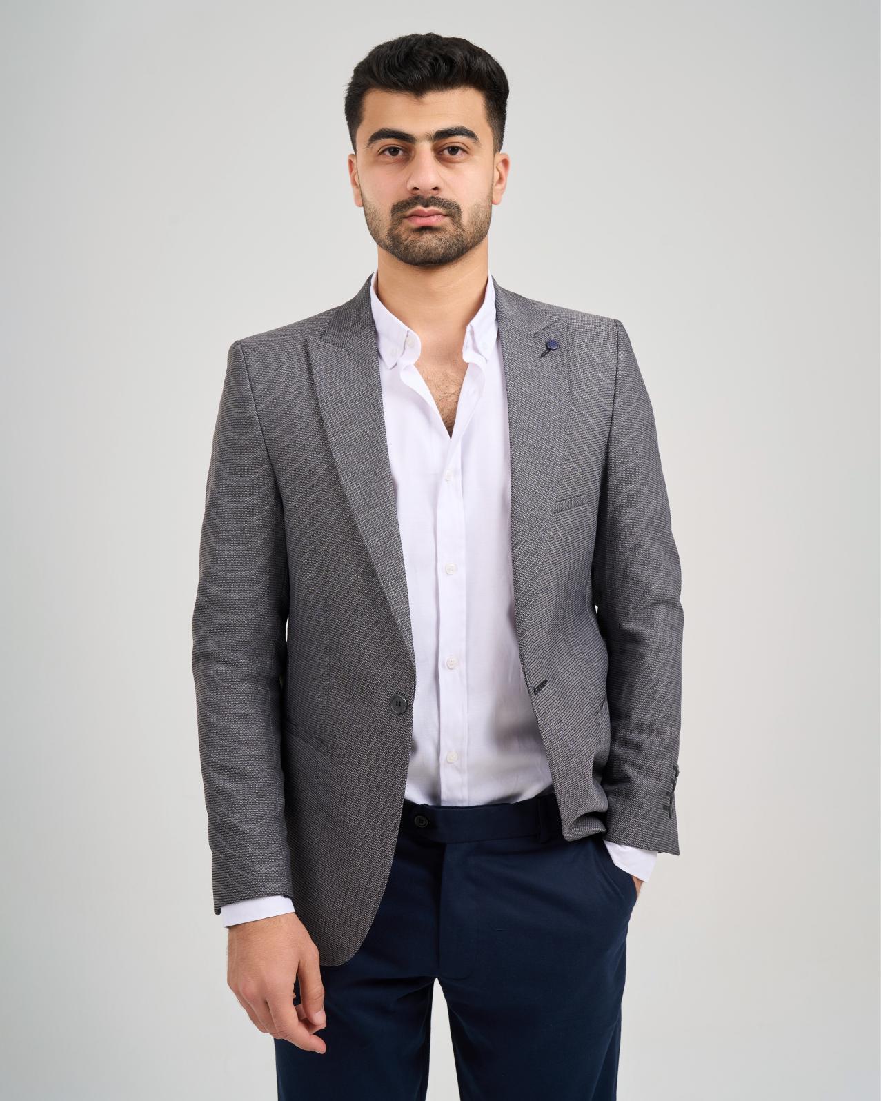 COTTON GRAY BLAZER